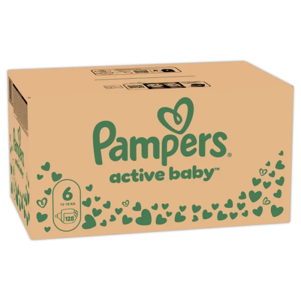 Памперси Pampers Active Baby 6 (13-18 кг.) – 128 броя