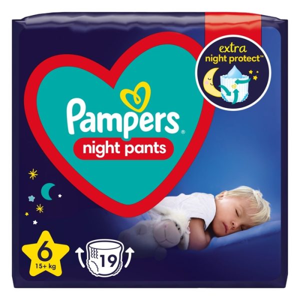 Нощни гащички Pampers Night Pants 6 (15+ кг.) – 19 броя