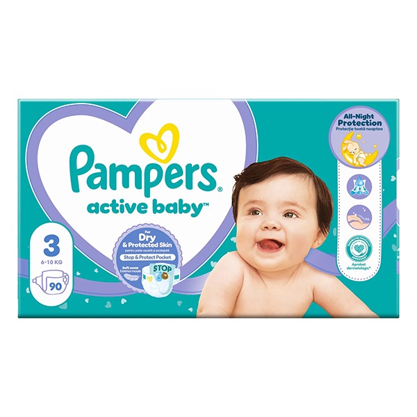 Памперси Pampers Active Baby 3 (6-10 кг.) – 90 броя