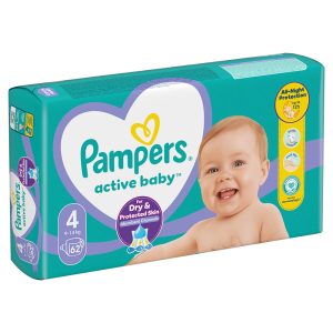 Памперси Pampers Active Baby 4 (9-14 кг.) – 62 броя