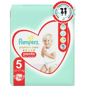 Гащички Pampers Premium Care Pants 5 (12-17кг.) – 34 броя