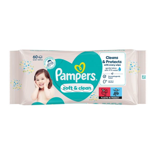 Мокри кърпички Pampers Soft & Clean – 60 броя