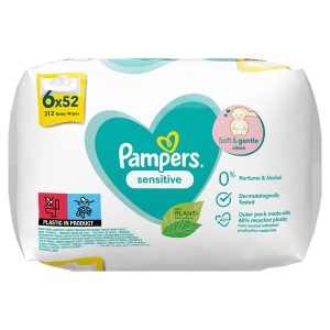 Мокри кърпички Pampers Sensitive - 6x52 броя