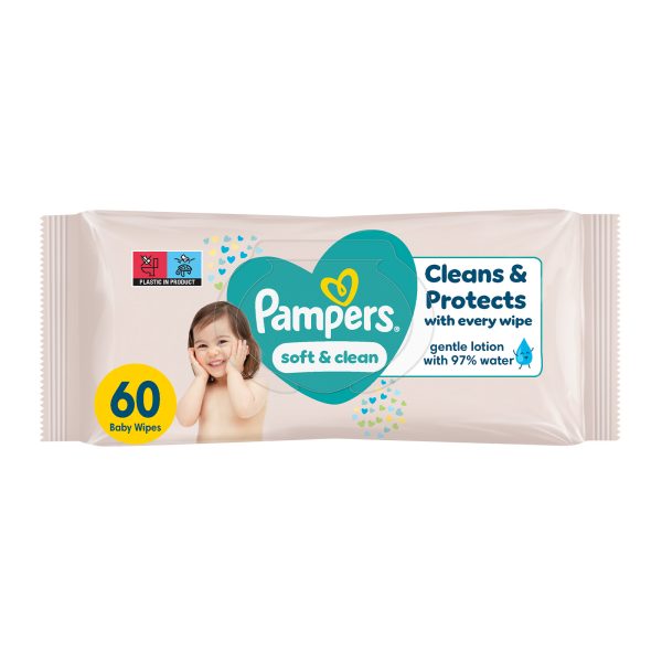 Мокри кърпички Pampers Soft & Clean – 60 броя