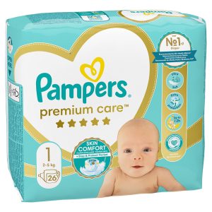 Памперси за новородено Pampers Premium Care 1 (2-5кг.) – 26 броя