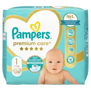 Памперси за новородено Pampers Premium Care 1 (2-5кг.) – 26 броя