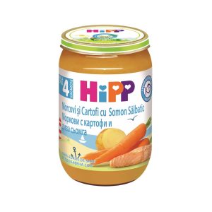 Био Пюре HiPP Сьомга с моркови и картофи 190 гр. – 4+ месеца