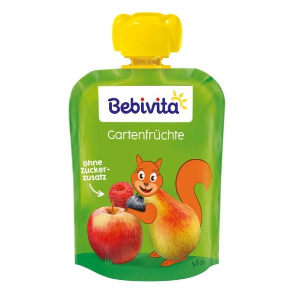 Bebivita Плодова закуска Градински плодове с желязо 90 гр. – 12+ месеца