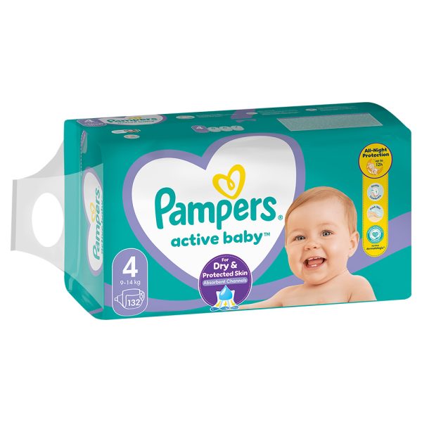 Памперси Pampers Active Baby 4 (9-14 кг.) – 132 броя