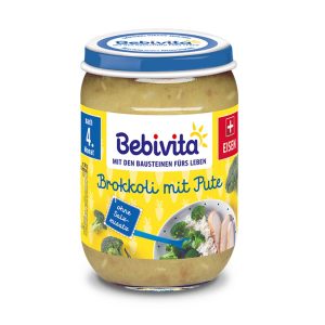 Bebivita Био Пюре Броколи с пуешко месо 190 гр. – 4+ месеца