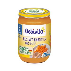 Bebivita Био Пюре Ориз с моркови и пуешко месо 190 гр. – 5+ месеца