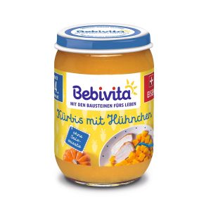 Bebivita Био Пюре Тиква, пилешко и ябълки 190 гр. – 4+ месеца