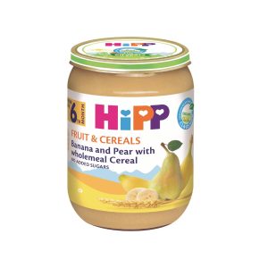 HiPP Био Пълнозърнеста каша круша и банан 190 гр. – 6+ месеца