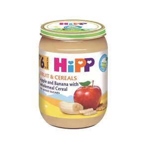 HiPP Био Пълнозърнеста каша ябълки и банани 190 гр. – 6+ месеца