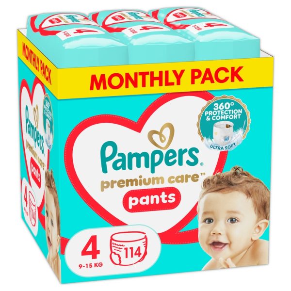 Гащички Pampers Premium Care Pants 4 (9-15кг.) – 114 броя