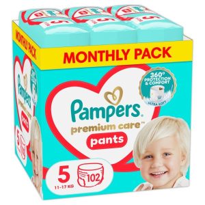 Гащички Pampers Premium Care Pants 5 (12-17кг.) - 102 броя