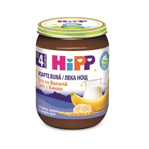 HiPP Био Млечна каша “Лека нощ” Грис и банани 190 гр. – 4+ месеца