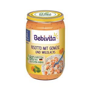 Bebivita Био Пюре Ризото със зеленчуци и дива сьомга 220 гр. – 8+ месеца