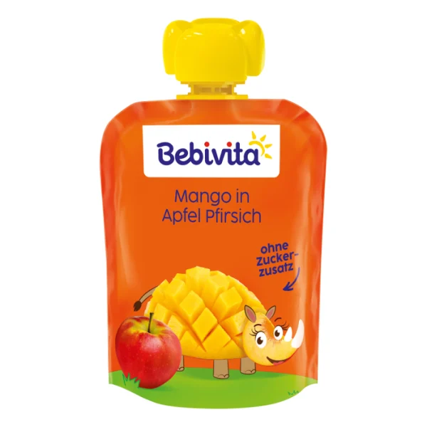 Bebivita Плодова закуска Ябълка, манго и праскова 90 гр. – 12+ месеца