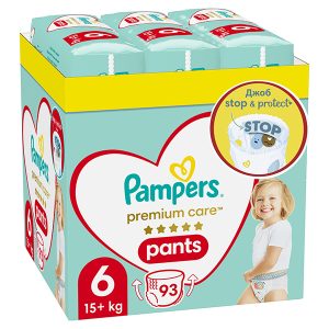 Гащички Pampers Premium Care Pants 6 (15+ кг.) – 93 броя
