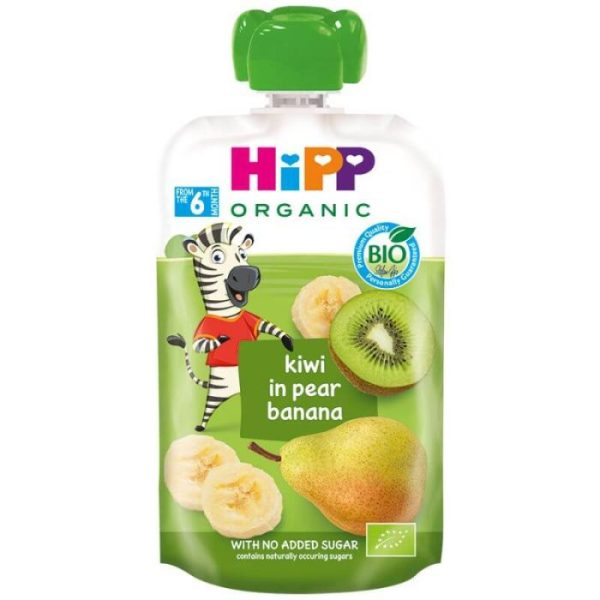HiPP Био Плодова закуска круша, банан и киви 100 гр. – 6+ месеца