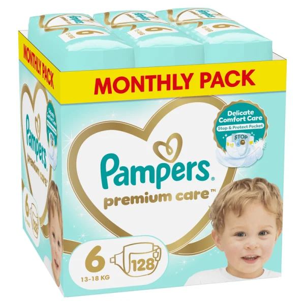 Памперси Pampers Premium Care 6 XXL Box (13-18кг.) – 128 броя