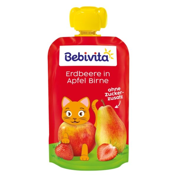 Bebivita Плодова закуска Ягода с ябълка и круша 90 гр. – 12+ месеца