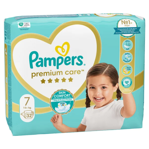 Памперси Pampers Premium Care 7 VP (15+кг.) – 32 броя