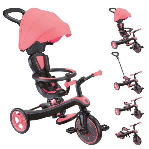 Триколка 4 в 1 GLOBBER EXPLORER TRIKE със сенник – розова