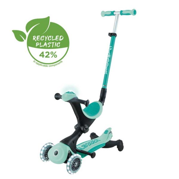 Тротинетка 5 в 1 GLOBBER GO UP DELUXE LIGHTS 360° – ментово зелена