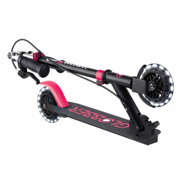 Тротинетка с ръчна спирачка FLOW ELEMENT JUNIOR LIGHTS – чернo-розова