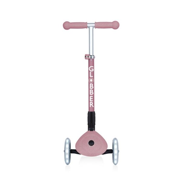 Сгъваема еко тротинетка с 3 колела GLOBBER JUNIOR FOLDABLE LIGHTS ECOLOGIC – цвят бери
