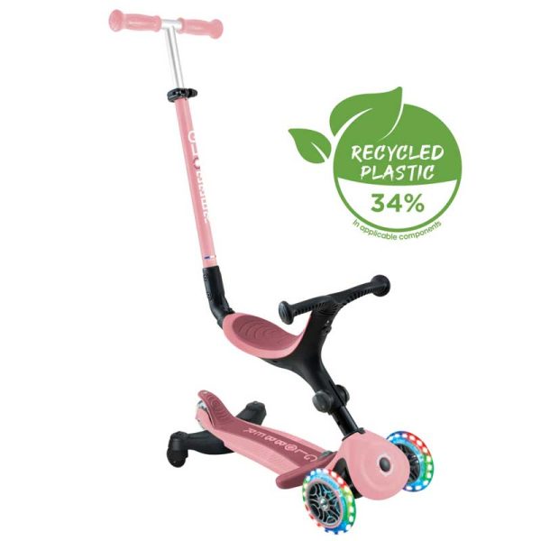 Сгъваема тротинетка 5 в 1 GLOBBER GO UP ACTIVE LIGHTS 360° – пастелно розова