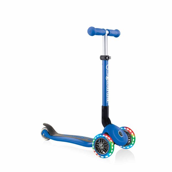 Сгъваема тротинетка със светещи колела, Globber Junior – 2+ г., синя