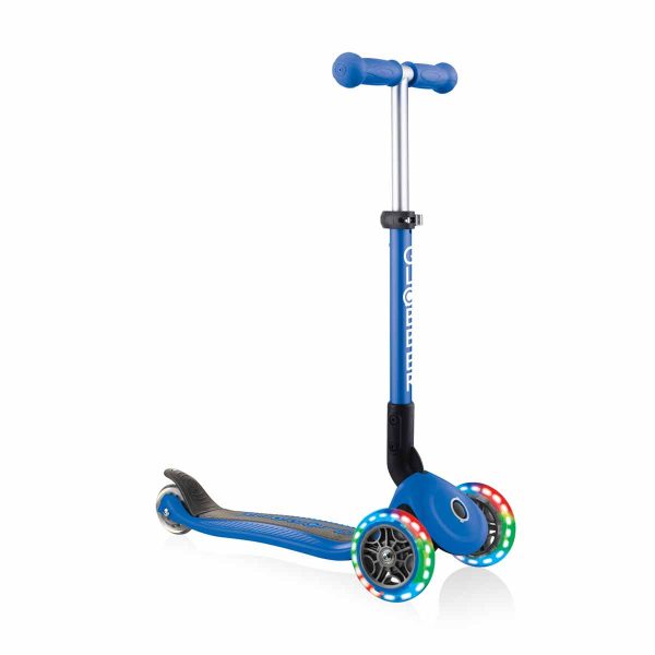 Сгъваема тротинетка със светещи колела, Globber Junior – 2+ г., синя