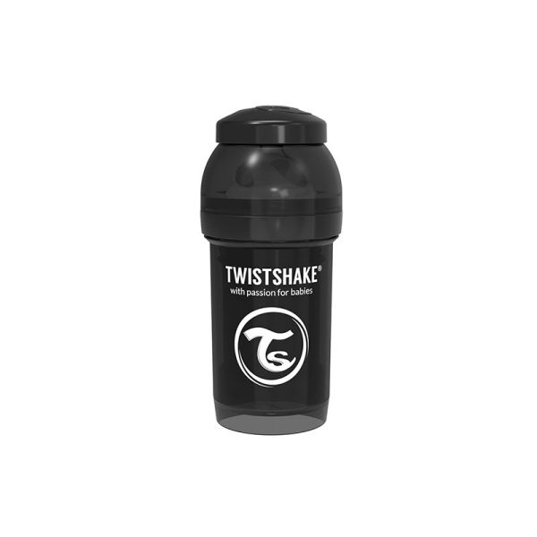 Бебешко шише против колики Twistshake 180 мл – черно