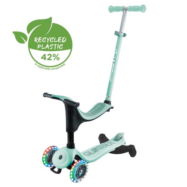 Тротинетка 4 в 1 GLOBBER GO UP SPORTY LIGHTS 360° – ментова