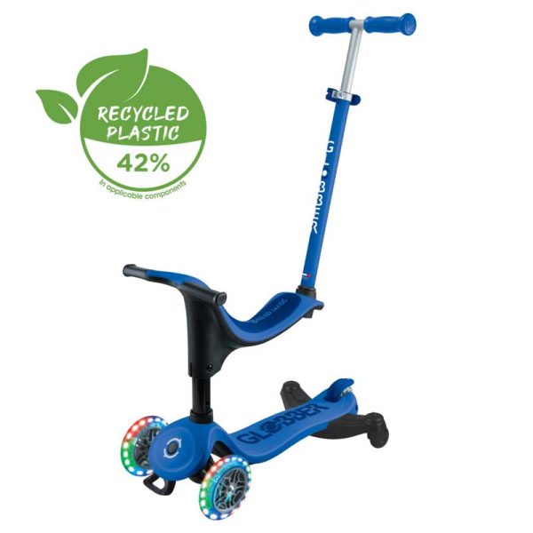 Тротинетка 4 в 1 GLOBBER GO UP SPORTY LIGHTS 360° – синя