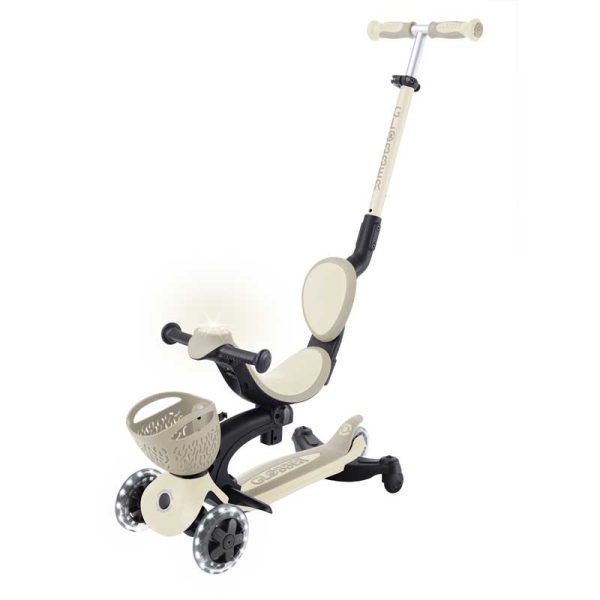 Тротинетка 5 в 1 GLOBBER BABY LEARN 360° FLASH LIGHTS – бежова