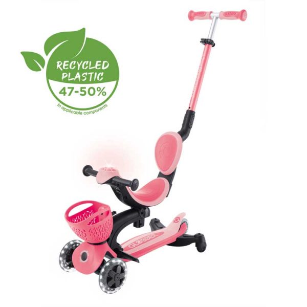 Тротинетка 5 в 1 GLOBBER GO UP BABY LEARN 360° FLASH LIGHTS – розова