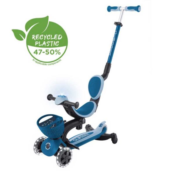 Тротинетка 5 в 1 GLOBBER GO UP BABY LEARN 360° FLASH LIGHTS – тъмно синя