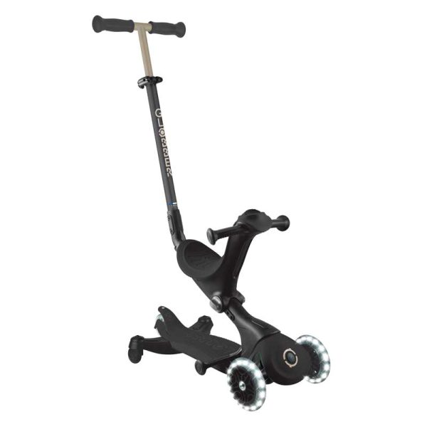 Тротинетка 5 в 1 GLOBBER GO UP DELUXE LIGHTS 360° – черна