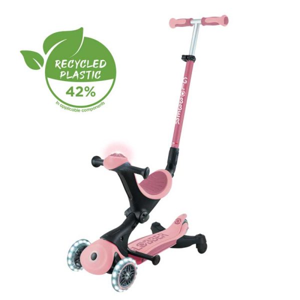 Тротинетка 5 в 1 GLOBBER GO UP DELUXE LIGHTS 360° – пастелно розова