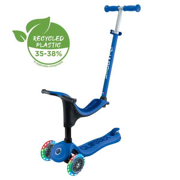 Тротинетка със седалка 4 в 1 GLOBBER GO UP SPORTY LIGHT – тъмно синя