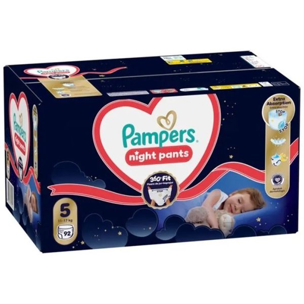 Нощни гащички Pampers Night Pants 5 (11-17 кг.) – 92 броя
