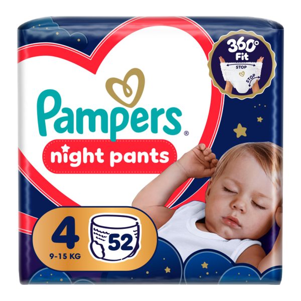 Нощни гащички Pampers Night Pants 4 (9-15 кг.) – 52 броя