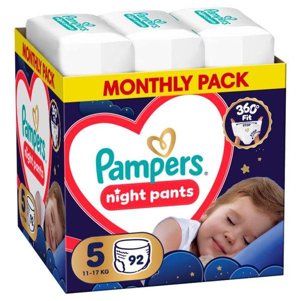Нощни гащички Pampers Night Pants 5 (11-17 кг.) – 92 броя