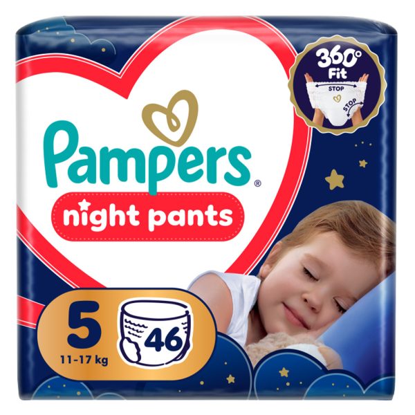 Нощни гащички Pampers Night Pants 5 (11-17 кг.) – 46 броя