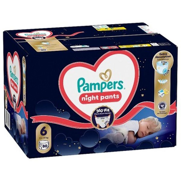 Нощни гащички Pampers Night Pants 6 (13-19 кг.) – 80 броя