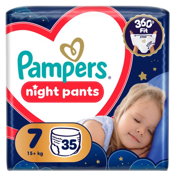 Нощни гащички Pampers Night Pants 7 (15+ кг.) – 35 броя